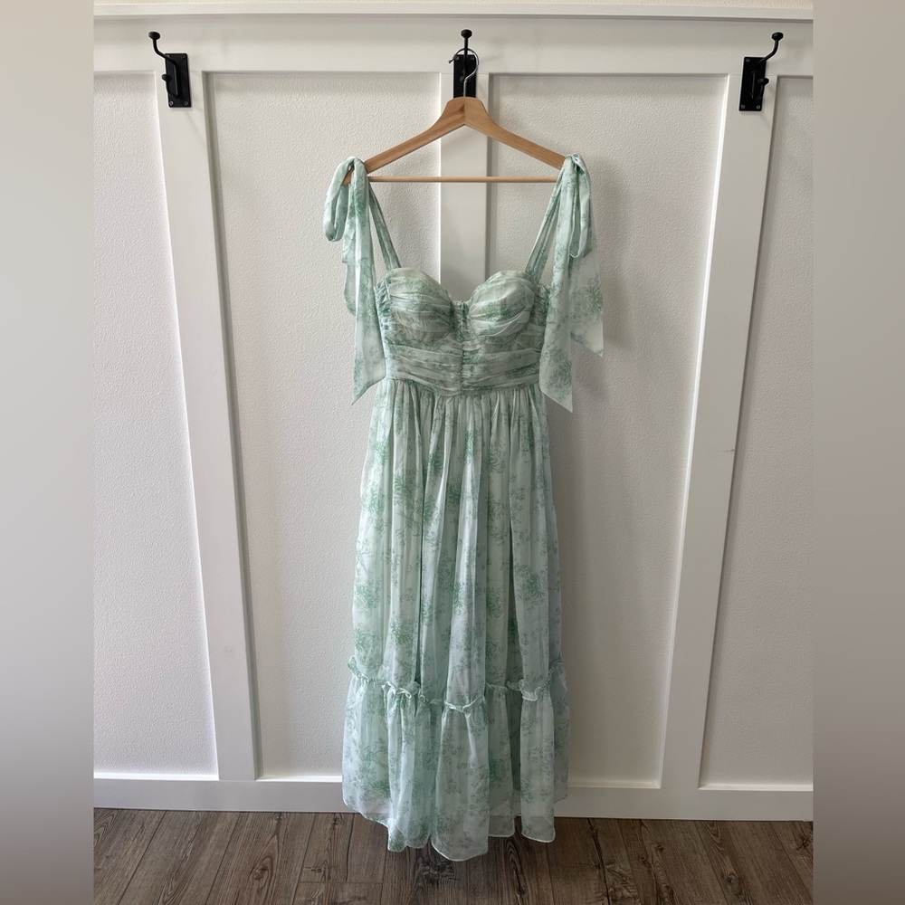 MABLE Light Green Floral Maxi Dress - Picture 3 of 11